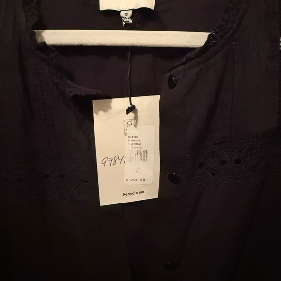 NWT Reformation Zebrina Short-Sleeve Black Midi Dress Size 12 - Picture 6 of 6